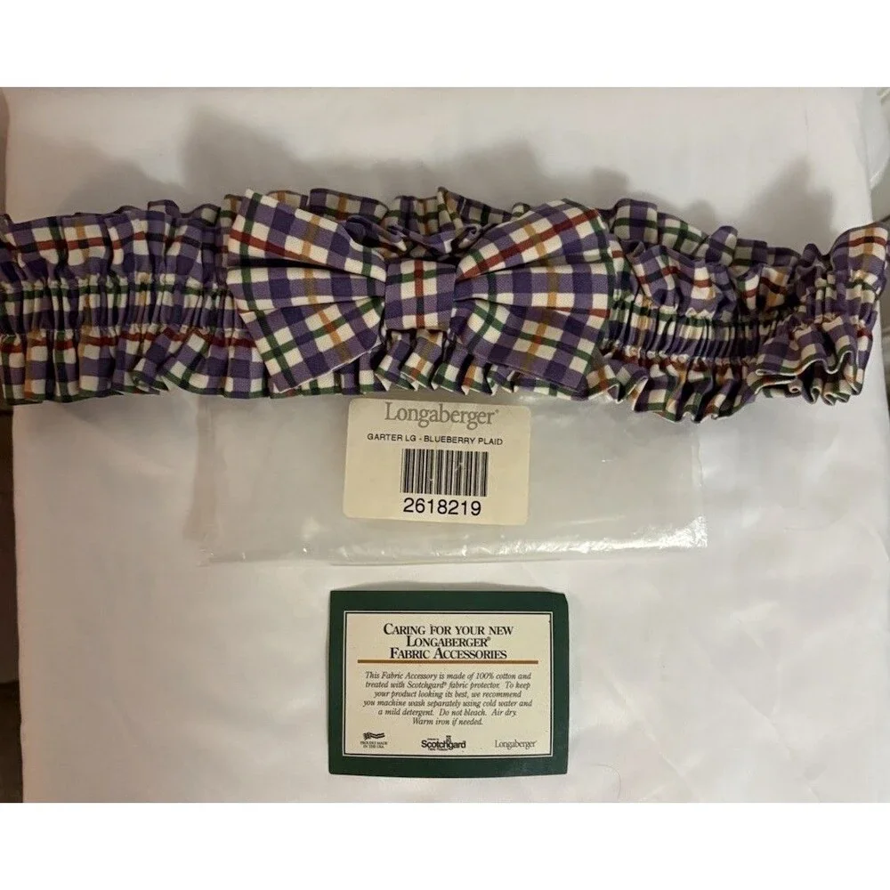 (5) New Longaberger Basket Vintage 1990’s Collectible Basket Garters, Size Large